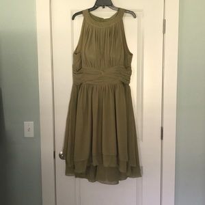 Olive Green Bridesmaid Dress (hi low hem)